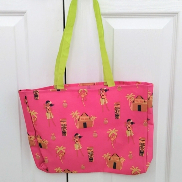Hawaiian Tropical Island Themed Pattern Tote Bag - Picture 1 of 6